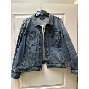 NWT Talbot's Woman Petite Jean Jacket Trucker Blue Denim Size 2XP Casual